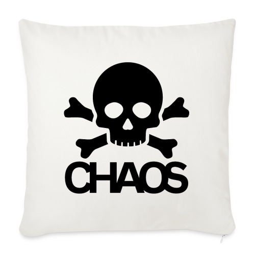 CHAOS Skull Bones - Vintage Punk Rock - Throw Pillow Cover 17.5” x 17.5”