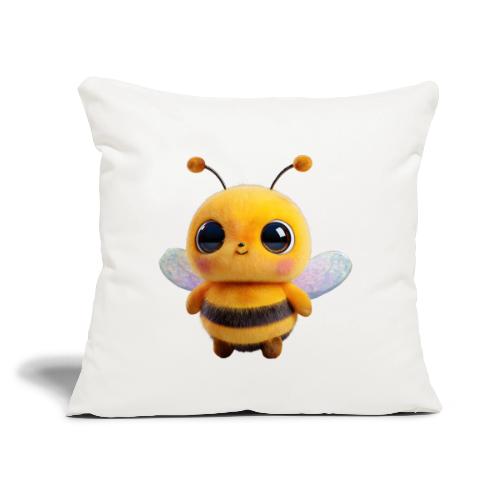 Sweet Cartoon Baby Bee with Innocent Eyes - Throw Pillow Cover 17.5” x 17.5”