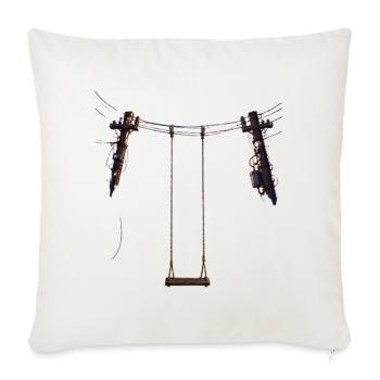 Rustic Swing Silhouette - Throw Pillow Cover 17.5” x 17.5” - natural white - Front