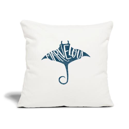 Marvelous Stingray, Blue - Throw Pillow Cover 17.5” x 17.5”