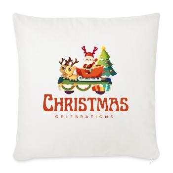 Christmas Celebrations - Throw Pillow Cover 17.5” x 17.5” - natural white - Front