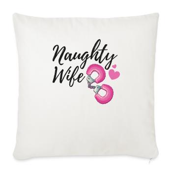 Swinging Fun Naughty Wife Gift Sexy Hotwife Gift - Throw Pillow Cover 17.5” x 17.5” - natural white - Front