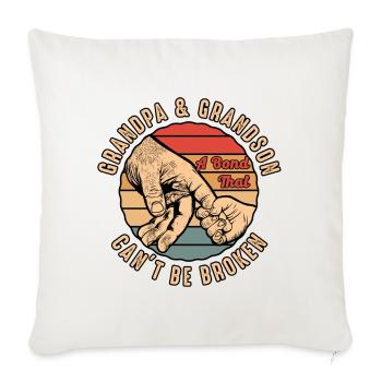 Vintage Grandpa Grandson Saying Gift - Throw Pillow Cover 17.5” x 17.5” - natural white - Front