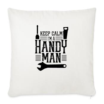 Handyman DIY Hobby Handy Man Fix It Tinkerer - Throw Pillow Cover 17.5” x 17.5” - natural white - Front