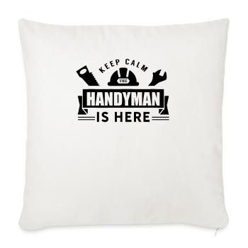 Handyman Tinkerer Fix It DIY Hobby Handy Man - Throw Pillow Cover 17.5” x 17.5” - natural white - Front