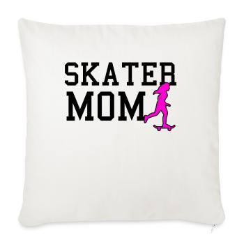 skating mom - Throw Pillow Cover 17.5” x 17.5” - natural white - Front