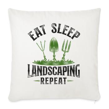 Landscaper Landscaping Landscape - Throw Pillow Cover 17.5” x 17.5” - natural white - Front