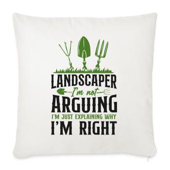 Landscaper Landscaping Landscape - Throw Pillow Cover 17.5” x 17.5” - natural white - Front