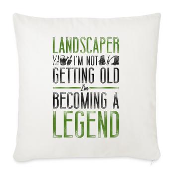 Landscaper Landscaping Landscape - Throw Pillow Cover 17.5” x 17.5” - natural white - Front