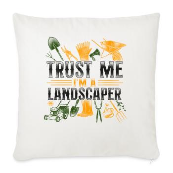 Landscaper Landscaping Landscape - Throw Pillow Cover 17.5” x 17.5” - natural white - Front