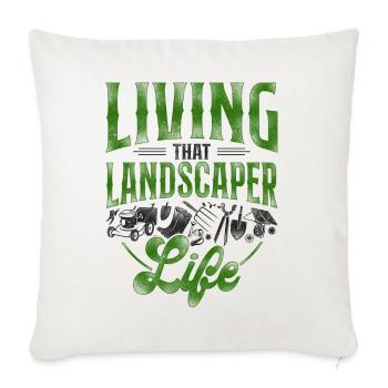 Landscaper Landscaping Landscape - Throw Pillow Cover 17.5” x 17.5” - natural white - Front