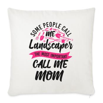 Landscaper Landscaping Landscape - Throw Pillow Cover 17.5” x 17.5” - natural white - Front