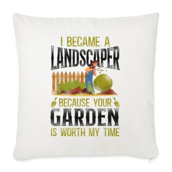 Landscaper Landscaping Landscape - Throw Pillow Cover 17.5” x 17.5” - natural white - Front