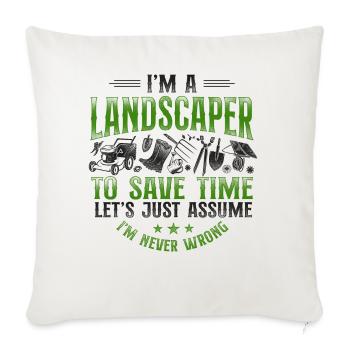 Landscaper Landscaping Landscape - Throw Pillow Cover 17.5” x 17.5” - natural white - Front