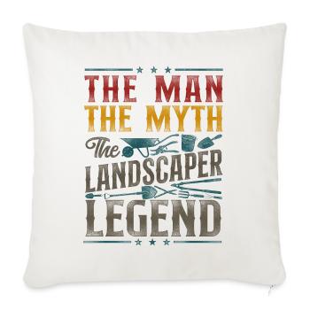 Landscaper Landscaping Landscape - Throw Pillow Cover 17.5” x 17.5” - natural white - Front