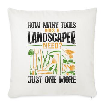 Landscaper Landscaping Landscape - Throw Pillow Cover 17.5” x 17.5” - natural white - Front