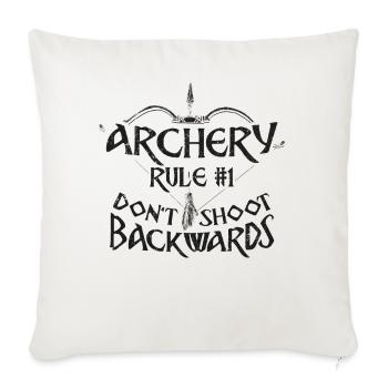 Archery Bow Archer Compound Bow - Throw Pillow Cover 17.5” x 17.5” - natural white - Front