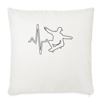 skate heartbeat - Throw Pillow Cover 17.5” x 17.5” - natural white - Front