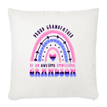 Proud Grandfather Omnisexual Grandson - Throw Pillow Cover 17.5” x 17.5” - natural white - Front