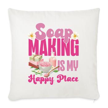 Soap Making Crafting Soap Making - Throw Pillow Cover 17.5” x 17.5” - natural white - Front