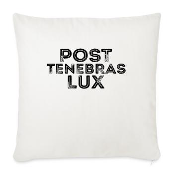 Post-Tenebras Lux Latin Language Latin Quote - Throw Pillow Cover 17.5” x 17.5” - natural white - Front