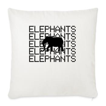 elephants - Throw Pillow Cover 17.5” x 17.5” - natural white - Front