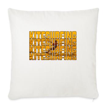 kitesurfing - Throw Pillow Cover 17.5” x 17.5” - natural white - Front