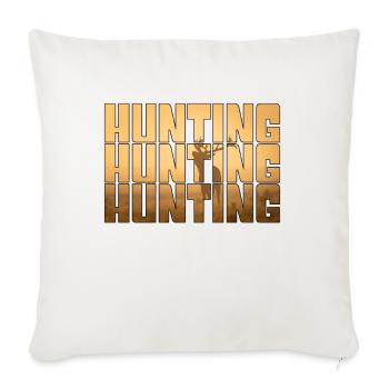 hunting - Throw Pillow Cover 17.5” x 17.5” - natural white - Front