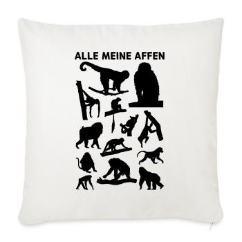 Affen Schimpanse Orang-Utan Affe - Alle Meine Affe - Throw Pillow Cover 17.5” x 17.5” - natural white - Front