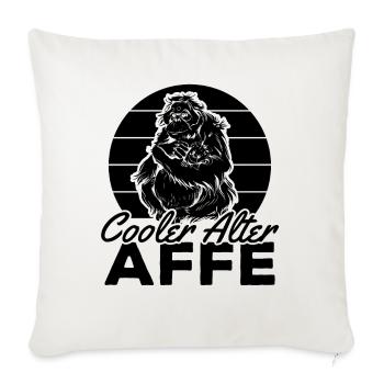 Affen Schimpanse Orang-Utan Affe - Cooler Alter Af - Throw Pillow Cover 17.5” x 17.5” - natural white - Front