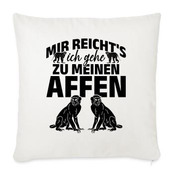 Orang-Utan Affe - Mir Reicht's Ich Gehe Zu Meinen - Throw Pillow Cover 17.5” x 17.5” - natural white - Front