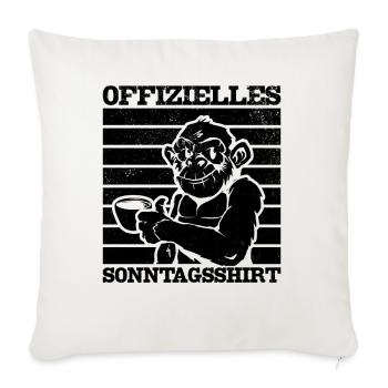Kaffee Affe - Offizielles Sonntagsshirt Affe Orang - Throw Pillow Cover 17.5” x 17.5” - natural white - Front