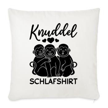 Süße Affen Orang-Utan - Knuddel Schlafshirt Affen - Throw Pillow Cover 17.5” x 17.5” - natural white - Front