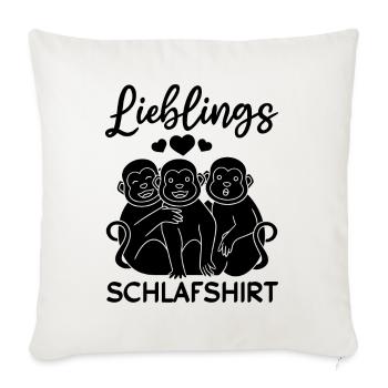 Lieblings Schlafshirt Affen - Süße Affen Orang-Uta - Throw Pillow Cover 17.5” x 17.5” - natural white - Front