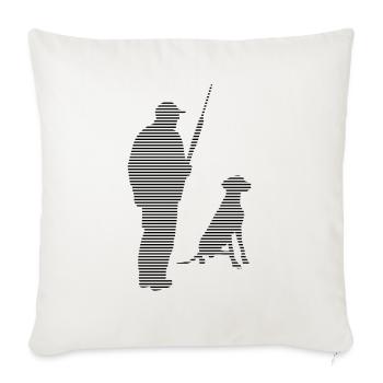 hunting - Throw Pillow Cover 17.5” x 17.5” - natural white - Front