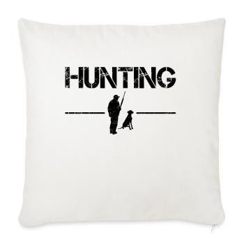 hunting - Throw Pillow Cover 17.5” x 17.5” - natural white - Front