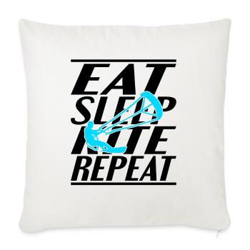 eat sleep kite - Throw Pillow Cover 17.5” x 17.5” - natural white - Front