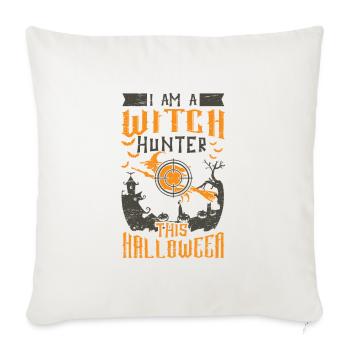 Witch Hunter Scary Witches Spooky Witch Halloween - Throw Pillow Cover 17.5” x 17.5” - natural white - Front