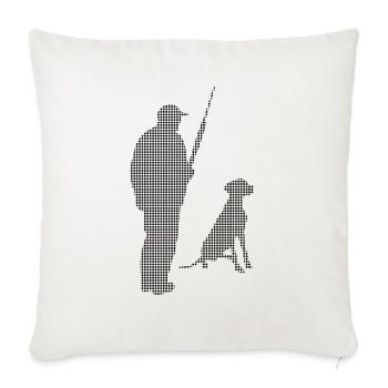 hunting - Throw Pillow Cover 17.5” x 17.5” - natural white - Front