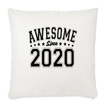 Awesome Since 2020 Birthday 2020 Vintage 2020 - Throw Pillow Cover 17.5” x 17.5” - natural white - Front