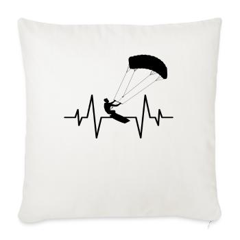 kite surfing heartbeat - Throw Pillow Cover 17.5” x 17.5” - natural white - Front