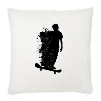 skating - Throw Pillow Cover 17.5” x 17.5” - natural white - Front