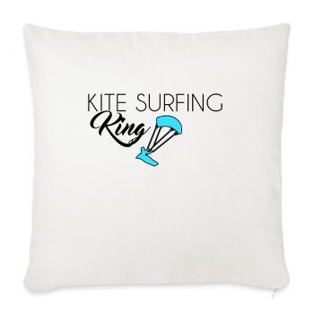 kite surfing King - Throw Pillow Cover 17.5” x 17.5” - natural white - Front
