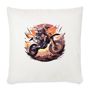 Motocross Dirtbike Motocross Motocross Motorcycle - Throw Pillow Cover 17.5” x 17.5” - natural white - Front