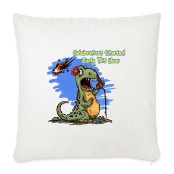 Dino Celebrations - Throw Pillow Cover 17.5” x 17.5” - natural white - Front