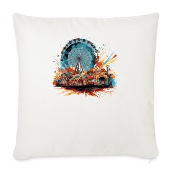 Amusement-Park Theme-Park Ferris-Wheel Funfair - Throw Pillow Cover 17.5” x 17.5” - natural white - Front