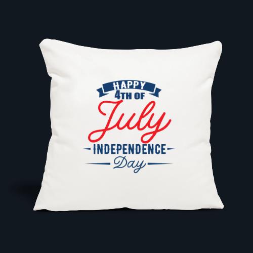 Happy 4th of July Independence Day - Throw Pillow Cover 17.5” x 17.5”