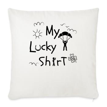 Parachuting, SKYDIVE SKYDIVING SKYDIVER, FUNNY - Throw Pillow Cover 17.5” x 17.5” - natural white - Front