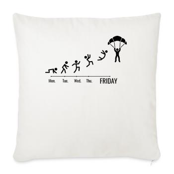 Parachuting, SKYDIVE SKYDIVING SKYDIVER, Weekend - Throw Pillow Cover 17.5” x 17.5” - natural white - Front