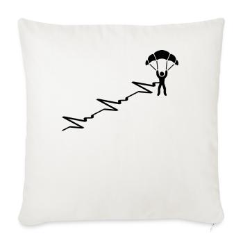 Parachuting SKYDIVE SKYDIVING SKYDIVER Heartbeat - Throw Pillow Cover 17.5” x 17.5” - natural white - Front